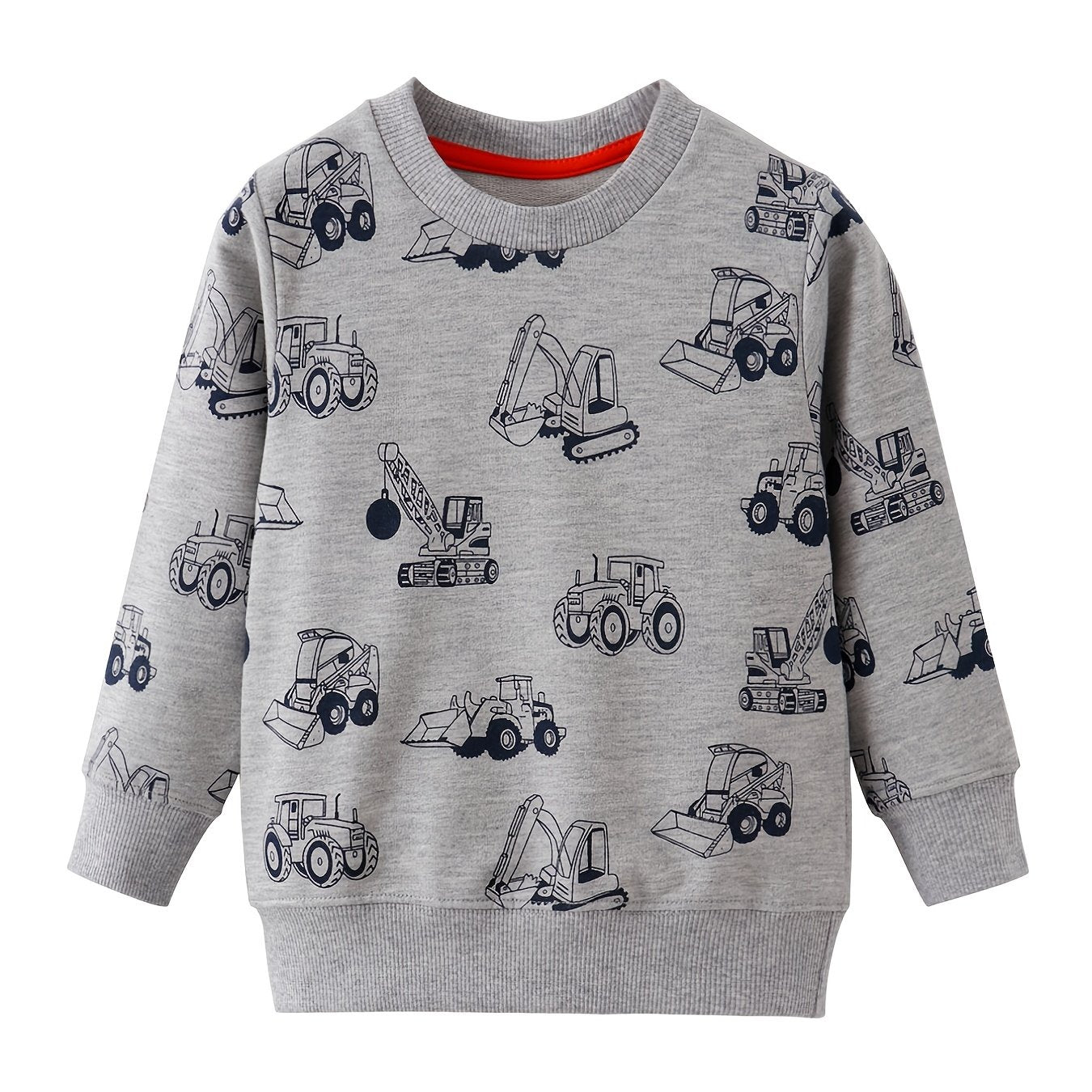 Excavator Graphic Toddler Pullover Sweatshirt for Boys and Girls