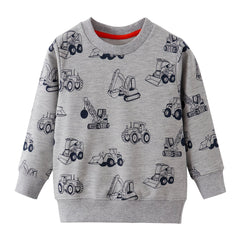 Excavator Graphic Toddler Pullover Sweatshirt for Boys and Girls