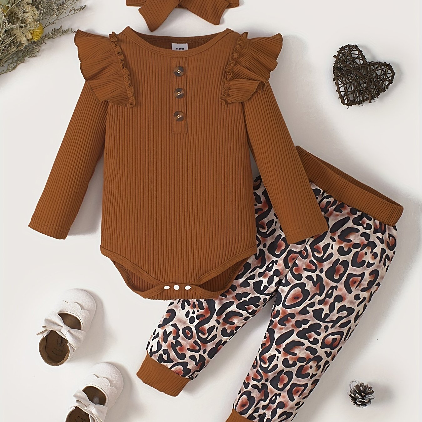 Baby Girl's Casual Outfit Long Sleeve Triangle Romper