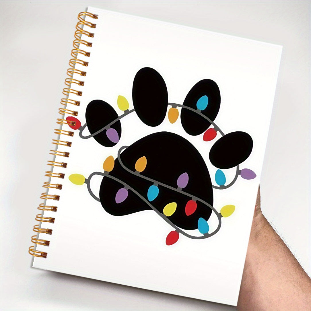 Charming Dog Paw Print Notebook - Perfect for Christmas