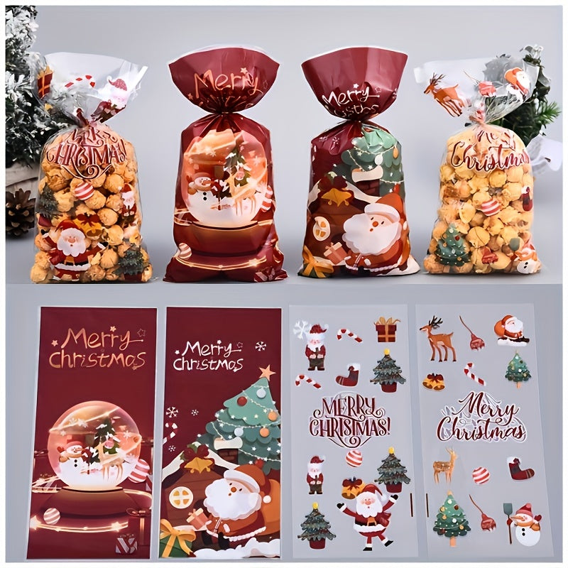 50pcs Christmas Candy Packaging Bag Small Gift DIY Baking Food Bag