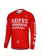 Men's CAEIFES Long Sleeve Motorcycle Off-road T-shirt Quick Drying