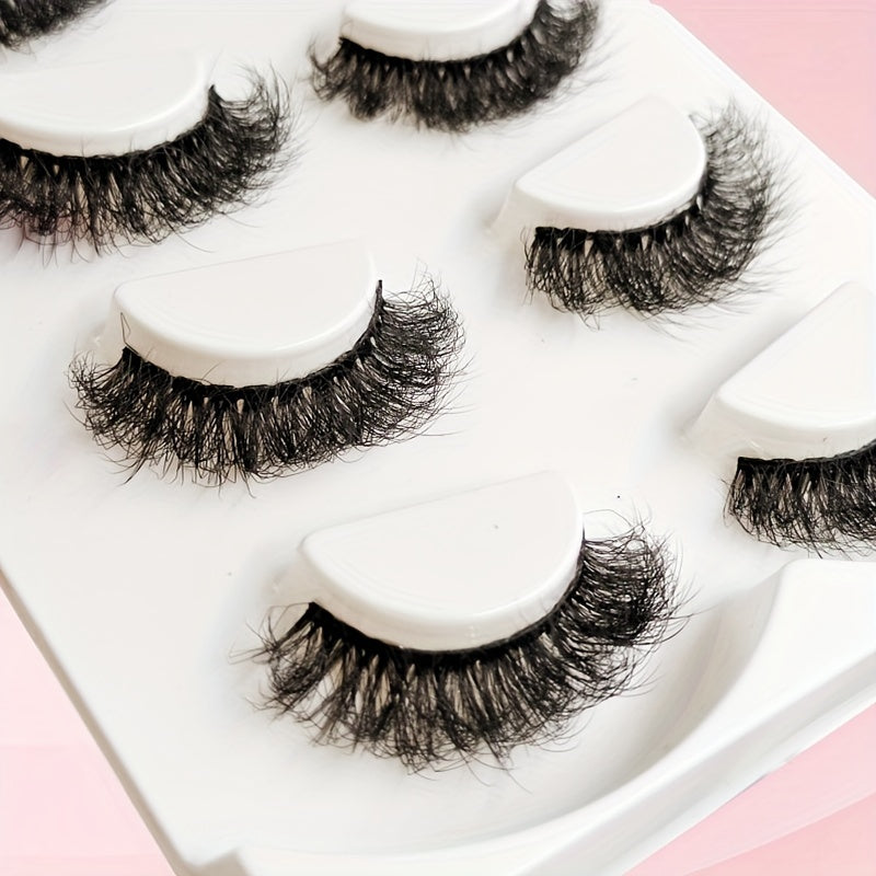 4 Pairs 8D Faux Mink False Eyelashes Fluffy Wispy Thick Eye Lashes