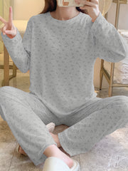 Heart Print Pajama Set Women's Sleepwear & Loungewear
