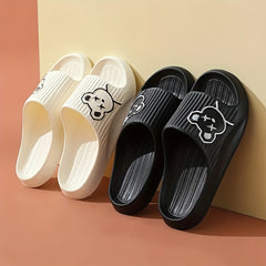 Women's Bear Pillow Slides Open Toe Non Slip Shoes