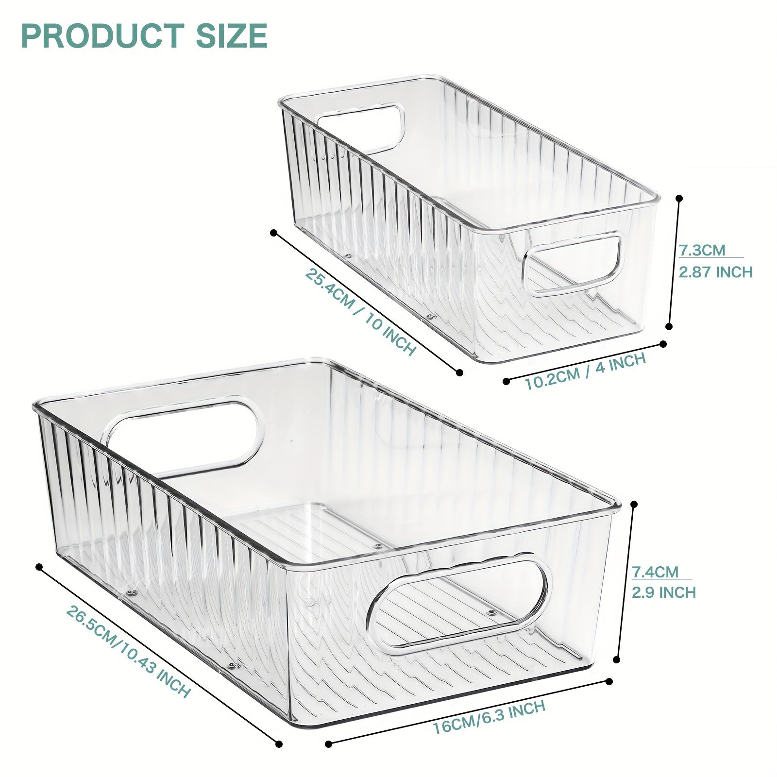 10pcs Stackable Refrigerator Organizer Bins Clear Kitchen Container