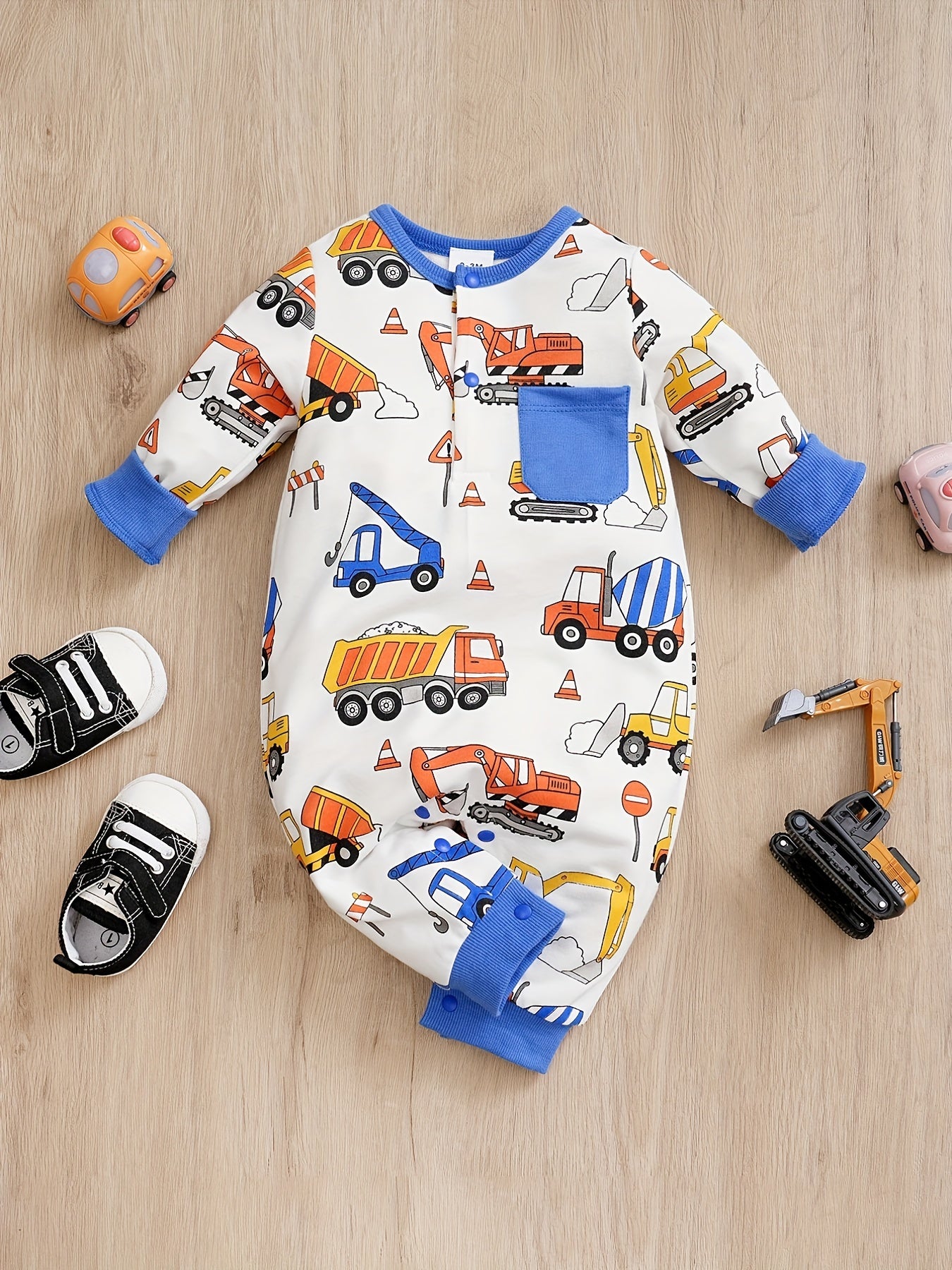Cartoon Print Baby Romper Long Sleeve Bodysuit