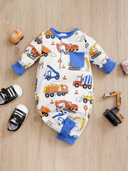 Cartoon Print Baby Romper Long Sleeve Bodysuit