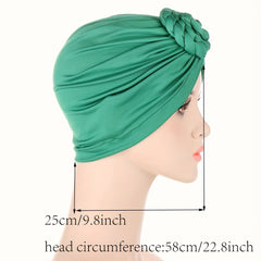 Braided Knot Turban Cap Beanies Ramadan Headwrap Lightweight Head Scarf