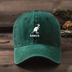 Letter & Kangaroo Pattern Baseball Cap Vintage Style Dad Hat