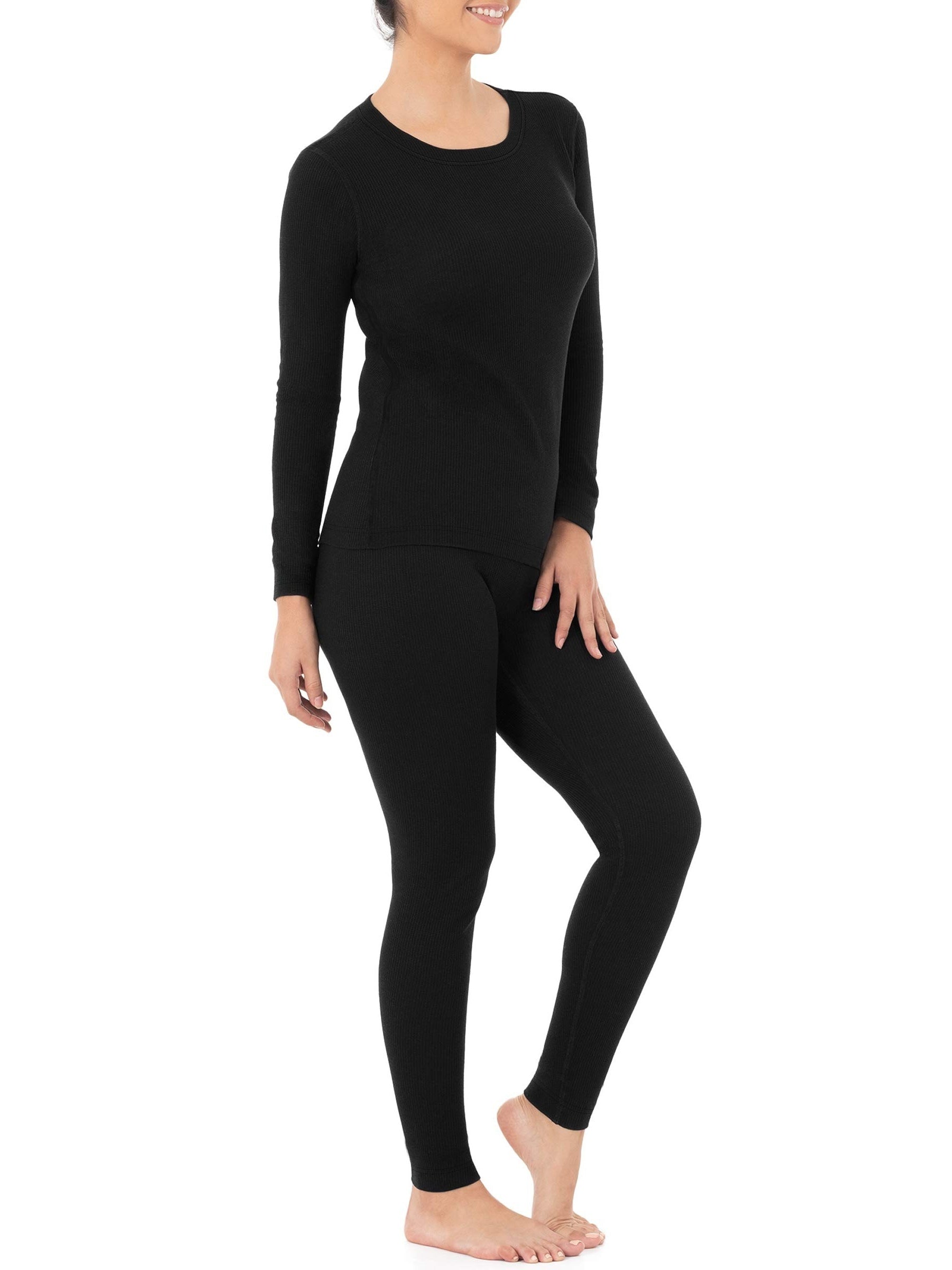 2pcs Thermal Yoga Set Ribbed Top & Leggings Women's Activewear