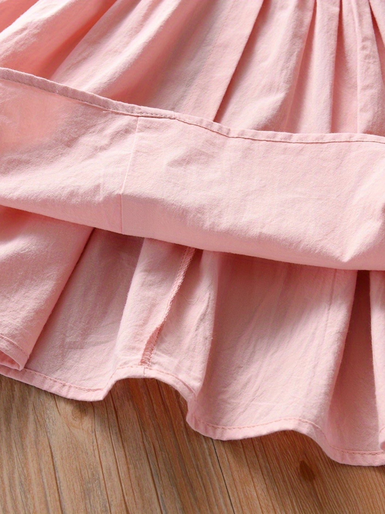 Girls Sundress Cotton Square Neck Ruffle Sleeveless Dress for Summer