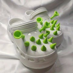 24pcs PVC Rivets and Ogre Ear Charms Set for Crocs Shoes DIY Decorations