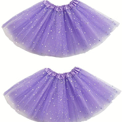 Toddler Girls Sequin Stars Tutu Skirt For Party Ballet Dance Princess Costume