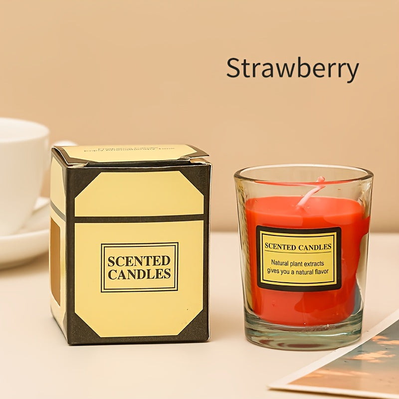 Windproof Glass Cup Plant Wax Scented Candle Indoor Hotel Fragrance