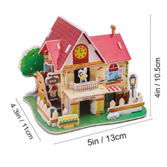 Warm Cottage 3D Model Puzzle DIY Toy Christmas Thanksgiving Gift
