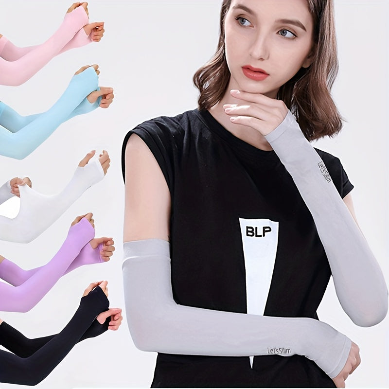 Solid Ice Sleeve Sun Protection Gloves for Outdoor
