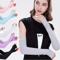 Solid Ice Sleeve Sun Protection Gloves for Outdoor
