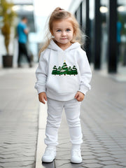 Girls 2pc Christmas Tree Hooded Sweatshirt & Sweatpants Set