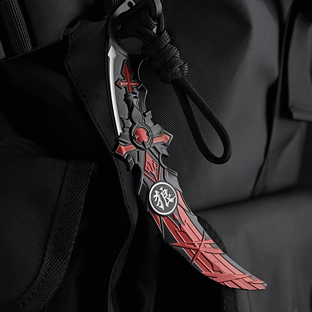 Mini Sword Keychain Alloy Weapon Model Unsharpened Blade Pendant Collectible