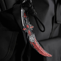 Mini Sword Keychain Alloy Weapon Model Unsharpened Blade Pendant Collectible