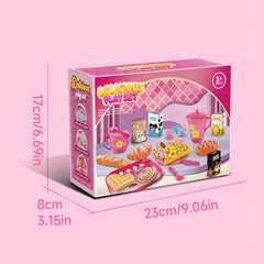 Kids Kitchen Set Food Pastry Serving Toy Afternoon Tea Role Play for Girls