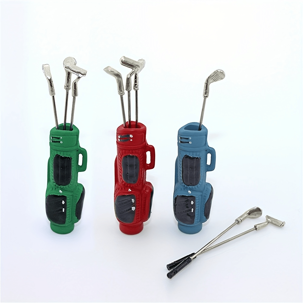 Mini Golf Clubs Dollhouse Toys 1:6 1:12 Scale Sets Decorated Sports Scenes
