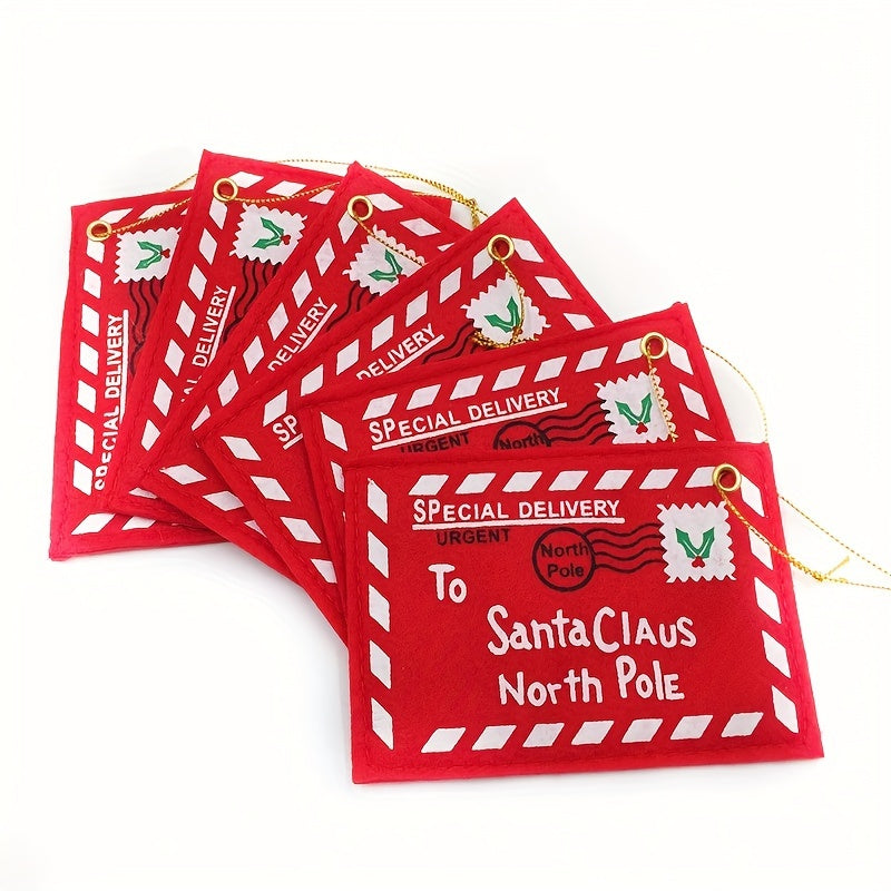 10pcs Christmas Envelope Pendant Candy Card Bag Tree Decoration