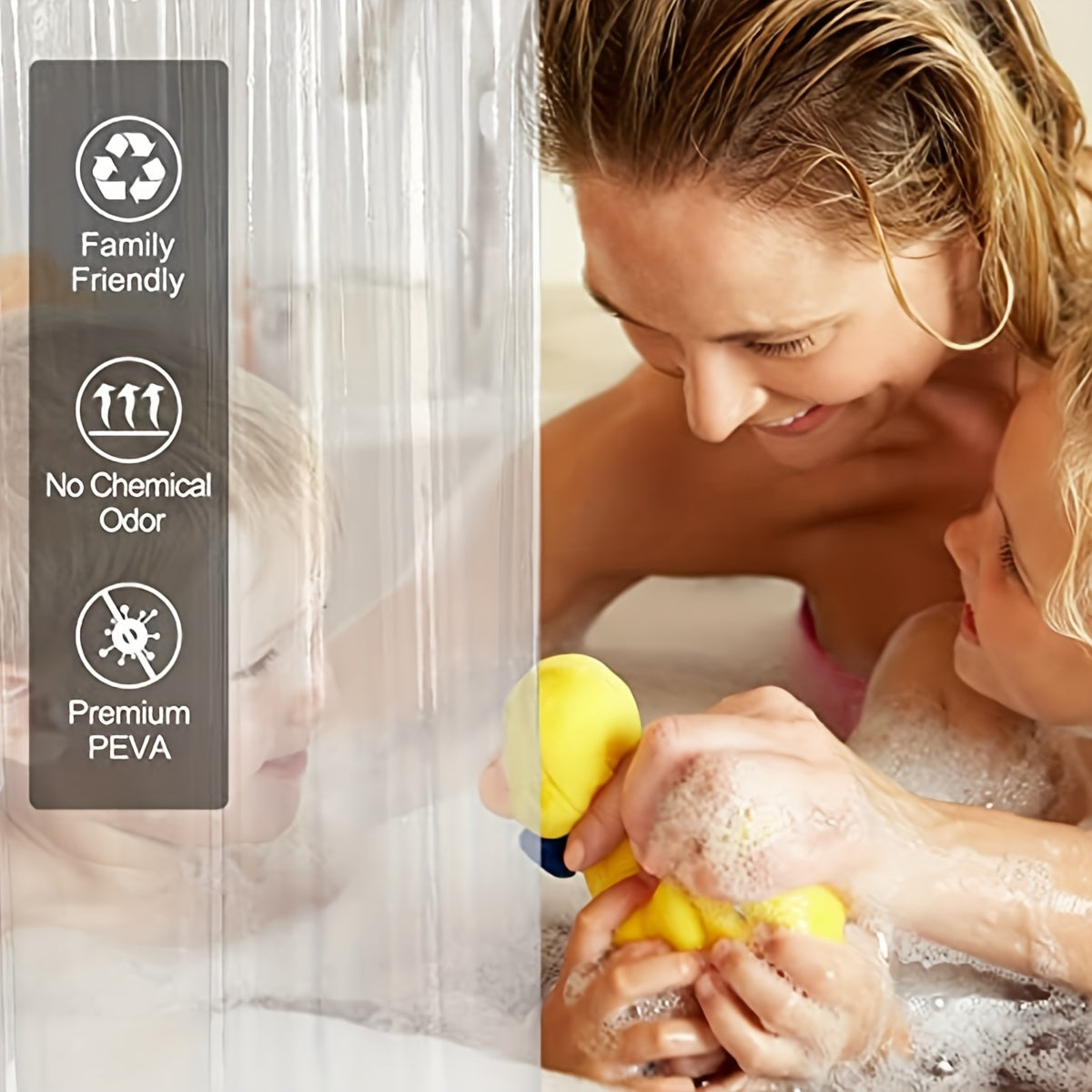 Waterproof Shower Curtain Liner with Magnets