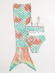 Toddler Girls Fish Scale Bikini Swimsuit Set Mermaid Tail Costume