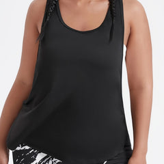 Solid Activewear Tank Tops Semi Sheer Workout
