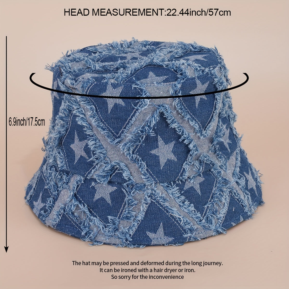 Plaid Bucket Hat Pentagram Face Cover Sun Hat