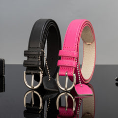 2pcs Casual PU Belt with Nail Bead Chain Pendant for Women
