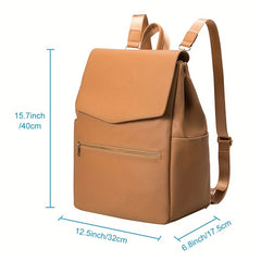 Stylish Vegan Leather Baby Bag Mommy Backpack Classic Baby Diaper Bag