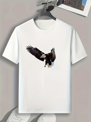 Eagle Print Men's Graphic T-shirt for Summer