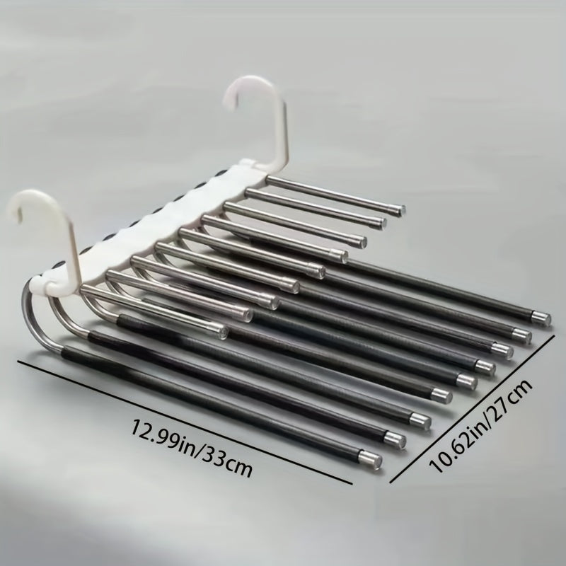 9-Layer Hanger Organizer Non-Slip Styling Trouser Coat Folding Storage