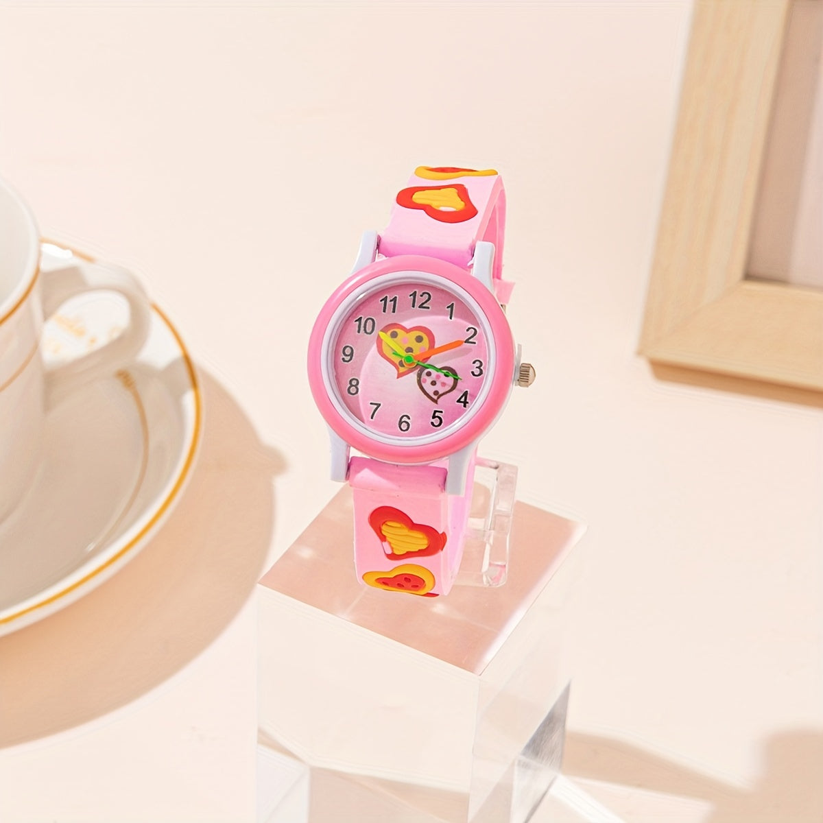 Silicone Heart Decor Quartz Watch Girls Accessories For Holiday Party Gift
