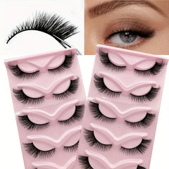 5 Pairs Natural Winged Full Strip Lashes for Dramatic Makeup