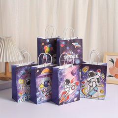 6pcs Spaceman Theme Party Supplies Candy Bag Birthday Gift Wrapping Bags
