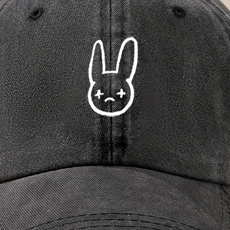 Bunny Outline Denim Baseball Cap