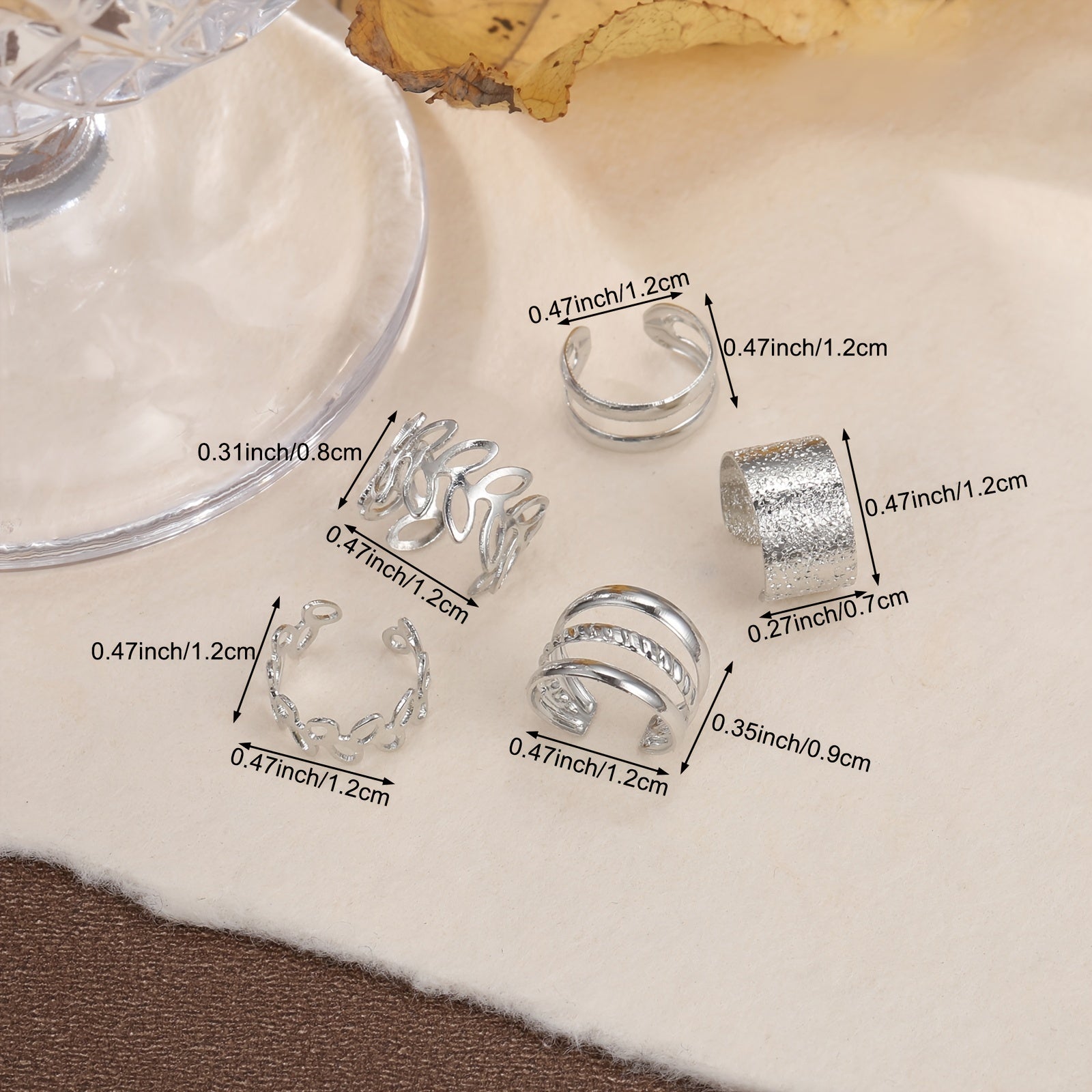 5pcs Leaf Shaped Ear Clip Fine Jewelry