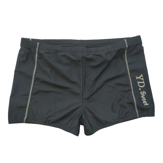 Men's Alphabet Pattern Boxer Swim Trunks High Stretch Swimwear