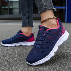Women's Breathable Mesh Sneakers Casual Lace Up Sport Shoes