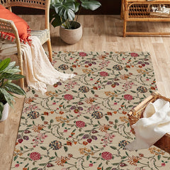 Luxuriant Flowers Pattern Sponge Rug Hallway Entrance Doormat Carpet