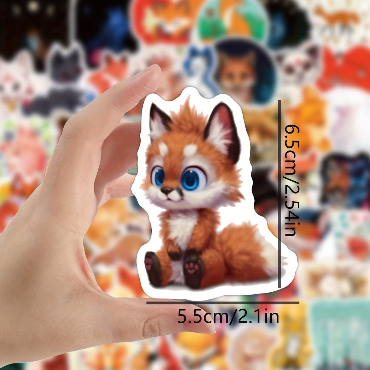 50pcs Cute Fox Graffiti Stickers for Fun and Style