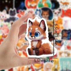 50pcs Cute Fox Graffiti Stickers for Fun and Style