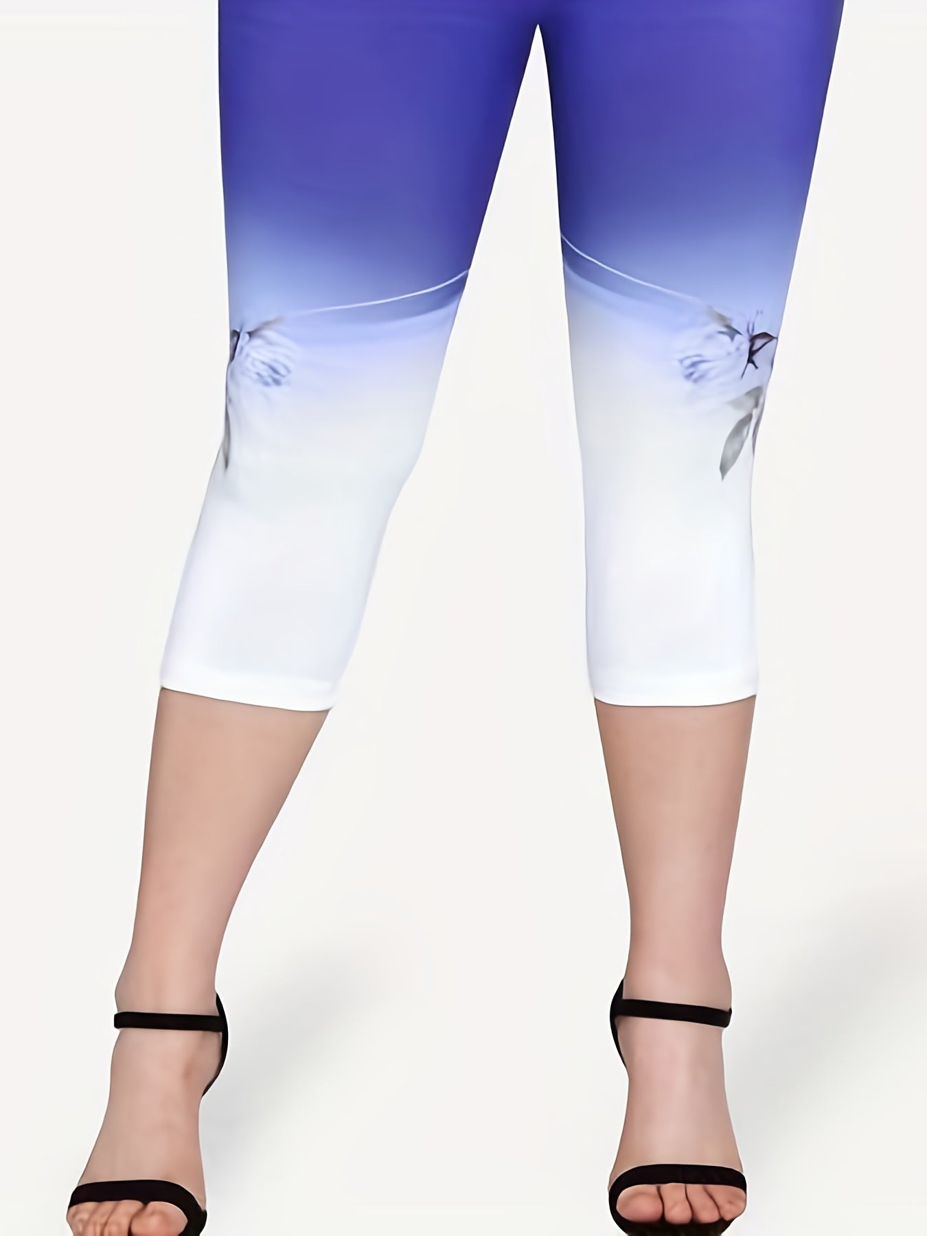Floral Print Skinny Crop Leggings Women's Casual Leggings