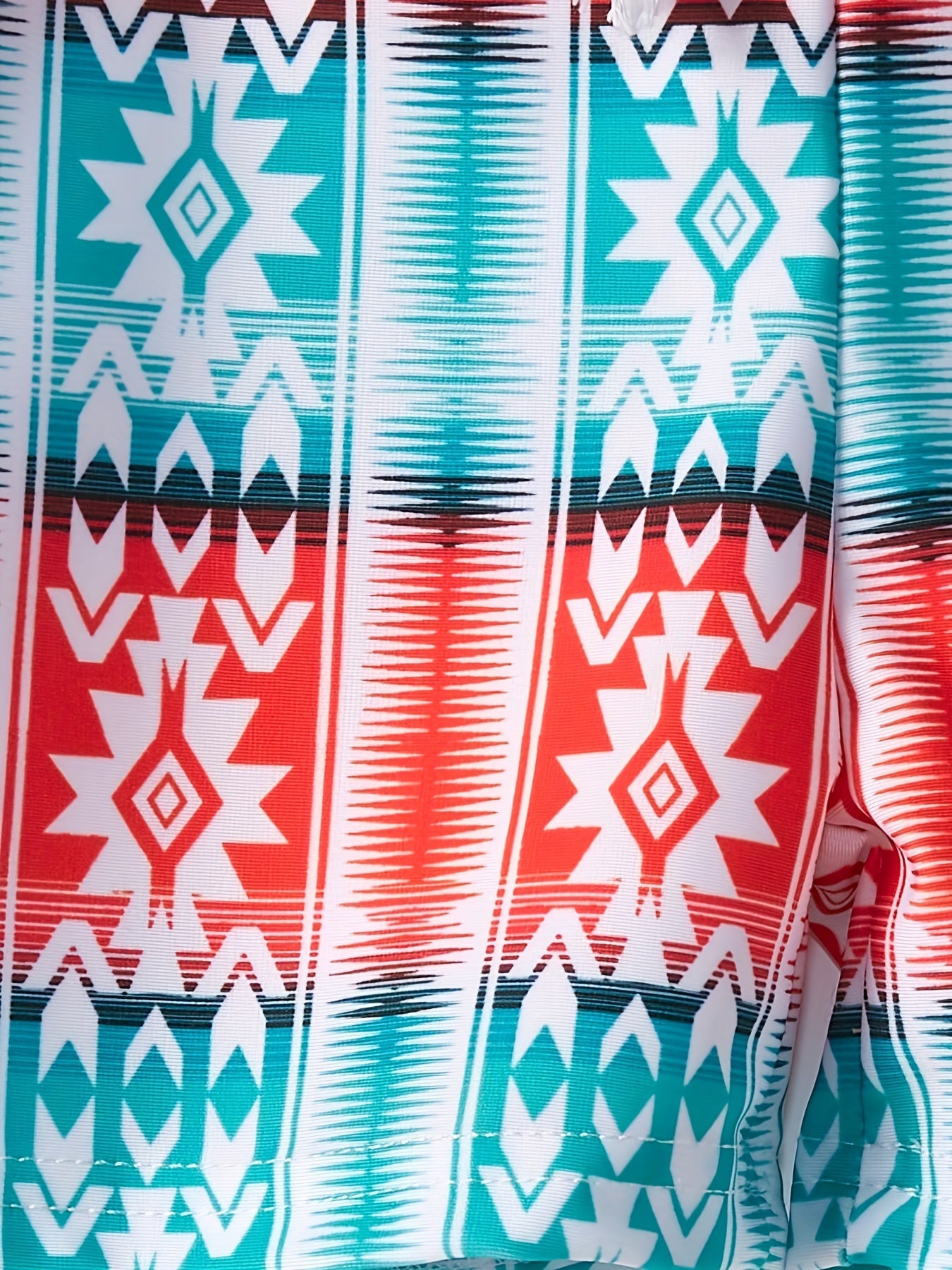 Boys Swim Trunks Vertical Stripe Print Elastic Waist Beach Pants