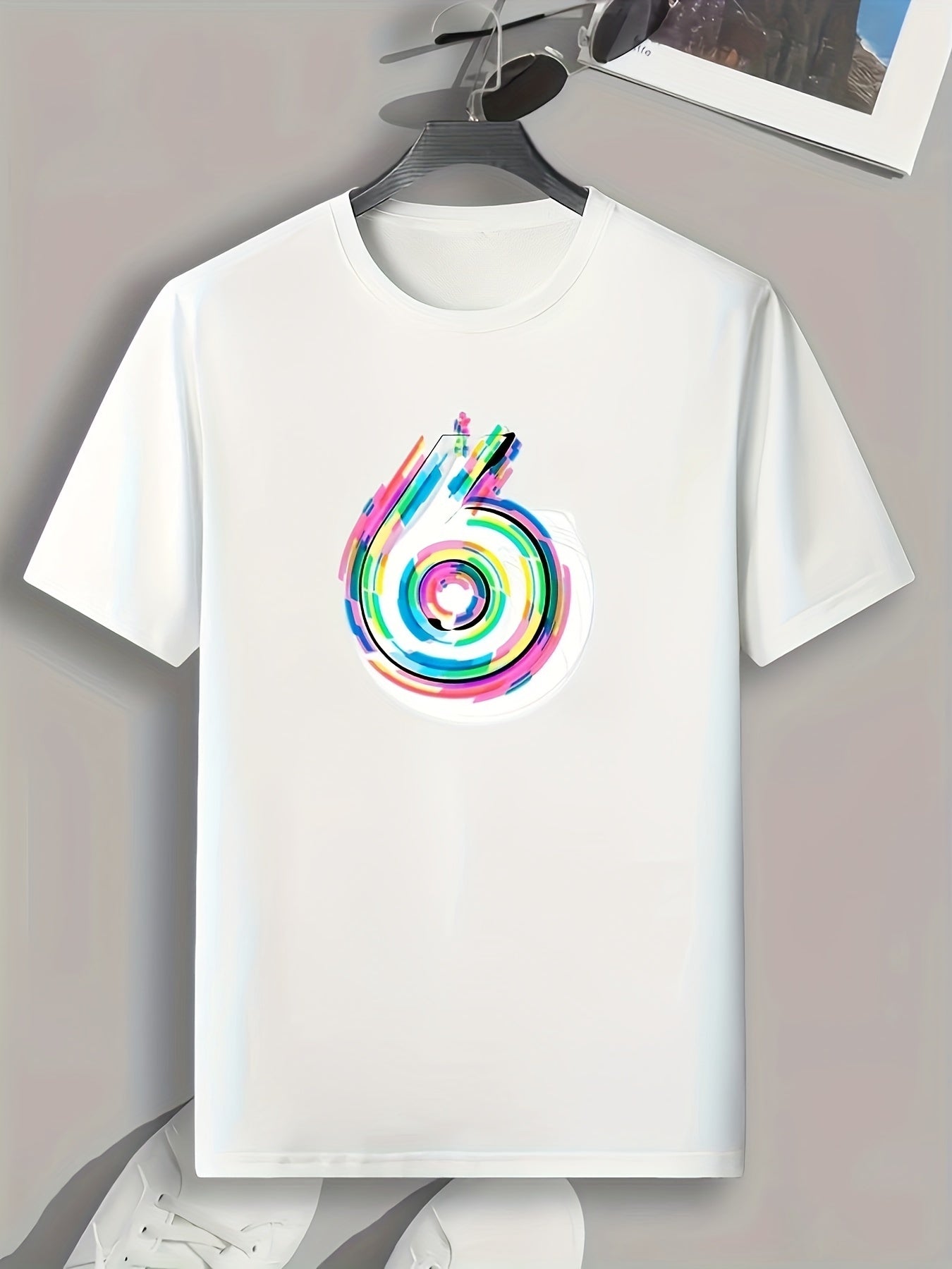 Colorful Circle Print Men's Graphic T shirt Casual Comfy Tees For Summer