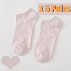 5 Pairs Comfy Low Cut Ankle Socks Women's Stockings